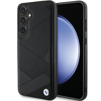 Etui BMW Signature Leather Crossing Lines Pattern na Samsung Galaxy S24 - czarne