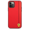 Etui Ferrari On Track Carbon Stripe na iPhone 12 / iPhone 12 Pro - czerwone