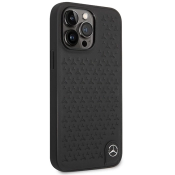 Etui Mercedes Leather Stars Pattern na iPhone 14 Pro Max - czarne