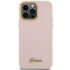 Etui Guess Silicone Script Metal Logo & Frame na iPhone 15 Pro - różowe