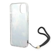 Etui Guess Flower Strap na iPhone 14 Plus - niebieskie