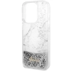 Etui Guess Liquid Glitter Marble na iPhone 14 Pro - białe