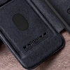 Skórzane etui z klapką osłoną aparatu do iPhone 15 Pro Nillkin Qin Pro Leather - czarne