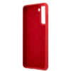 Etui Guess Silicone Script Metal Logo na Samsung Galaxy S21+ - czerwone