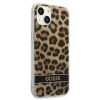 Etui Guess Leopard na iPhone 13 mini - brązowe