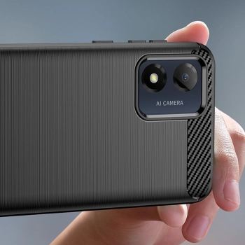 Carbon Case etui Motorola Moto E13 elastyczny silikonowy karbonowy pokrowiec czarne