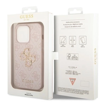 Etui Guess 4G Big Metal Logo na iPhone 14 Pro - różowe