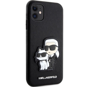 Etui Karl Lagerfeld Saffiano Karl&Choupette na iPhone 11 / Xr - czarne