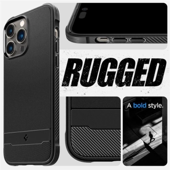 Etui Spigen Rugged Armor Mag z MagSafe na iPhone 14 Pro Max - czarny mat
