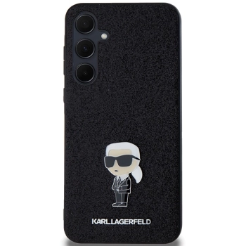 Etui Karl Lagerfeld Fixed Glitter Ikonik Logo Metal Pin na Samsung Galaxy A55 - czarne