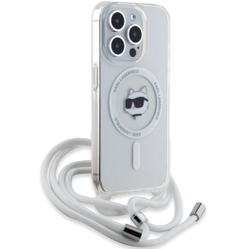 Etui Karl Lagerfeld IML Choupette Head & Cord MagSafe na iPhone 15 Pro - przezroczyste