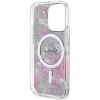 Etui Guess Flower MagSafe na iPhone 14 Pro - zielone