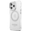 Etui Guess Metal Outline MagSafe na iPhone 13 Pro Max - srebrne