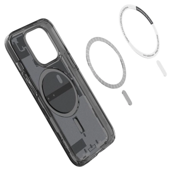 Etui Spigen Ultra Hybrid Mag z MagSafe na iPhone 13 Pro Max - ciemnoszare (wzór Zero One)