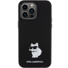 Etui Karl Lagerfeld Silicone Choupette Metal Pin na iPhone 15 Pro - czarne