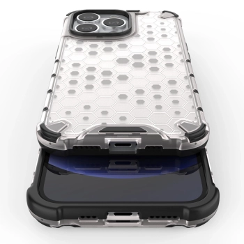 Honeycomb etui pancerny pokrowiec z żelową ramką iPhone 13 Pro czarny