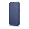 iCarer CE Premium Leather Folio Case skórzane etui iPhone 14 Pro Max z klapką magnetyczne MagSafe niebieski (WMI14220716-BU)