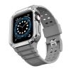 Protect Strap Band opaska z etui do Apple Watch 7 / 6 / 5 / 4 / 3 / 2 / SE (41 / 40 / 38mm) obudowa pancerny pokrowiec na zegarek szary / srebrny