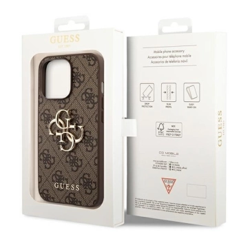Etui Guess 4G Big Metal Logo na iPhone 14 Pro Max - brązowe