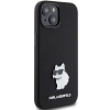 Etui Karl Lagerfeld Silicone Choupette Metal Pin na iPhone 15 Plus / 14 Plus - czarne
