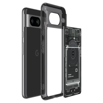 Etui Spigen Ultra Hybrid na Google Pixel 8 - ciemnoszare (wzór Zero One)