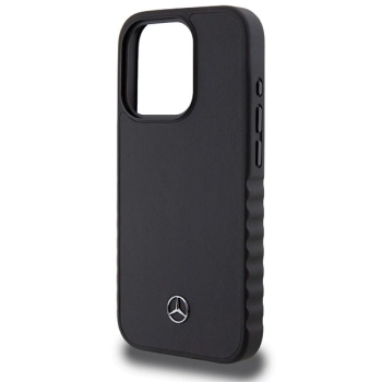 Etui Mercedes Smooth Leather na iPhone 15 Pro Max - czarne