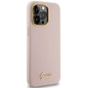 Etui Guess Silicone Script Metal Logo & Frame na iPhone 15 Pro - różowe