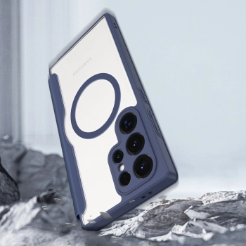 Etui Dux Ducis Skin X Pro do Samsung S24 Ultra z magnetycznym ringiem i klapką - niebieskie