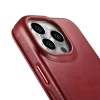 iCarer CE Oil Wax Premium Leather Folio Case skórzane etui iPhone 14 Pro Max z klapką magnetyczne MagSafe czerwony (AKI14220708-RD)