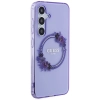 Etui Guess IML Flowers Wreath MagSafe na Samsung Galaxy S24 - fioletowe