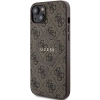 Etui Guess 4G Collection Leather Metal Logo MagSafe na iPhone 15 / 14 / 13 - brązowe