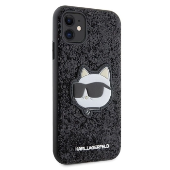 Etui Karl Lagerfeld Glitter Choupette Patch na iPhone 11 / Xr - czarne