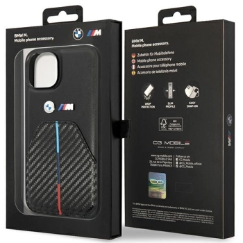 Etui BMW Stamped Tricolor Stripe na iPhone 14 - czarne