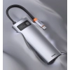 HUB Baseus Metal Gleam 6w1 USB-C - USB-C PD 100W 1x HDMI 4K 30Hz 3x USB-A 3.2 1x RJ45 - szary