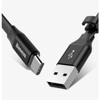 Baseus Nimble płaski kabel przewód USB / USB-C z uchwytem 2A 0,23M czarny (CATMBJ-01)
