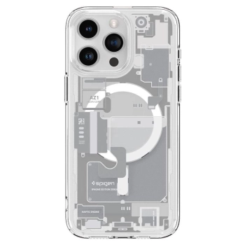 Etui Spigen Ultra Hybrid Mag z MagSafe na iPhone 15 Pro Max - białe (wzór Zero One)