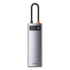Baseus Metal Gleam 8w1 wielofunkcyjny HUB USB Typ C - USB Typ C Power Delivery 100 W / HDMI 4K 30 Hz / czytnik kart SD i microSD / 3x USB 3.2 Gen 1 /