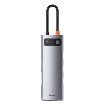 Baseus Metal Gleam 8w1 wielofunkcyjny HUB USB Typ C - USB Typ C Power Delivery 100 W / HDMI 4K 30 Hz / czytnik kart SD i microSD / 3x USB 3.2 Gen 1 /