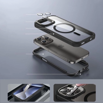 Etui ESR Armor Tough Kickstand Halolock z MagSafe na iPhone 15 Pro Max - przezroczysto-czarne