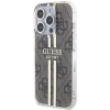 Etui Guess IML 4G Gold Stripe na iPhone 15 Pro - brązowe