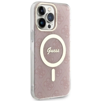Etui Guess 4G MagSafe na iPhone 14 Pro Max - różowe