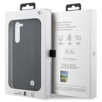 Etui BMW Leather Textured & Stripe na Samsung Galaxy S23+ - czarne