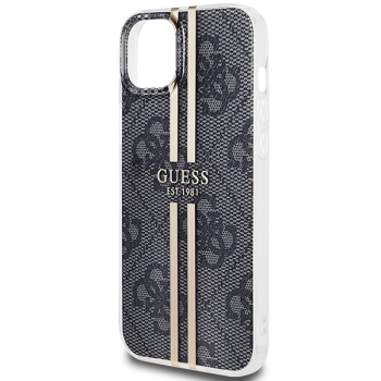 Etui Guess IML 4G Gold Stripe na iPhone 15 / 14 / 13 - czarne