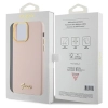 Etui Guess Silicone Script Metal Logo & Frame na iPhone 15 Pro - różowe