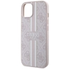 Etui Guess 4G Printed Stripes MagSafe na iPhone 14 Plus - różowe