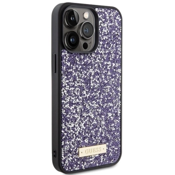 Etui Guess Rhinestone Metal Logo na iPhone 15 Pro Max - różowe