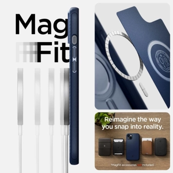 Etui Spigen Mag Armor na iPhone 14 - niebieskie