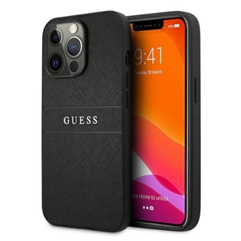 Etui Guess Saffiano Strap na iPhone 13 Pro / iPhone 13 - czarne
