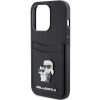 Etui Karl Lagerfeld Saffiano Cardslot Karl&Choupette Metal Pin do iPhone 15 Pro - czarne
