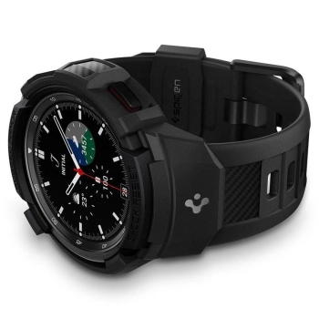 Etui z paskiem Spigen Rugged Armor Pro na Samsung Galaxy Watch 4 Classic 46 mm - czarny mat